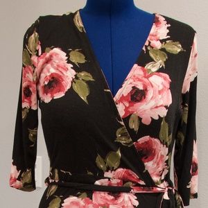 Floral Maxi Faux Wrap Dress